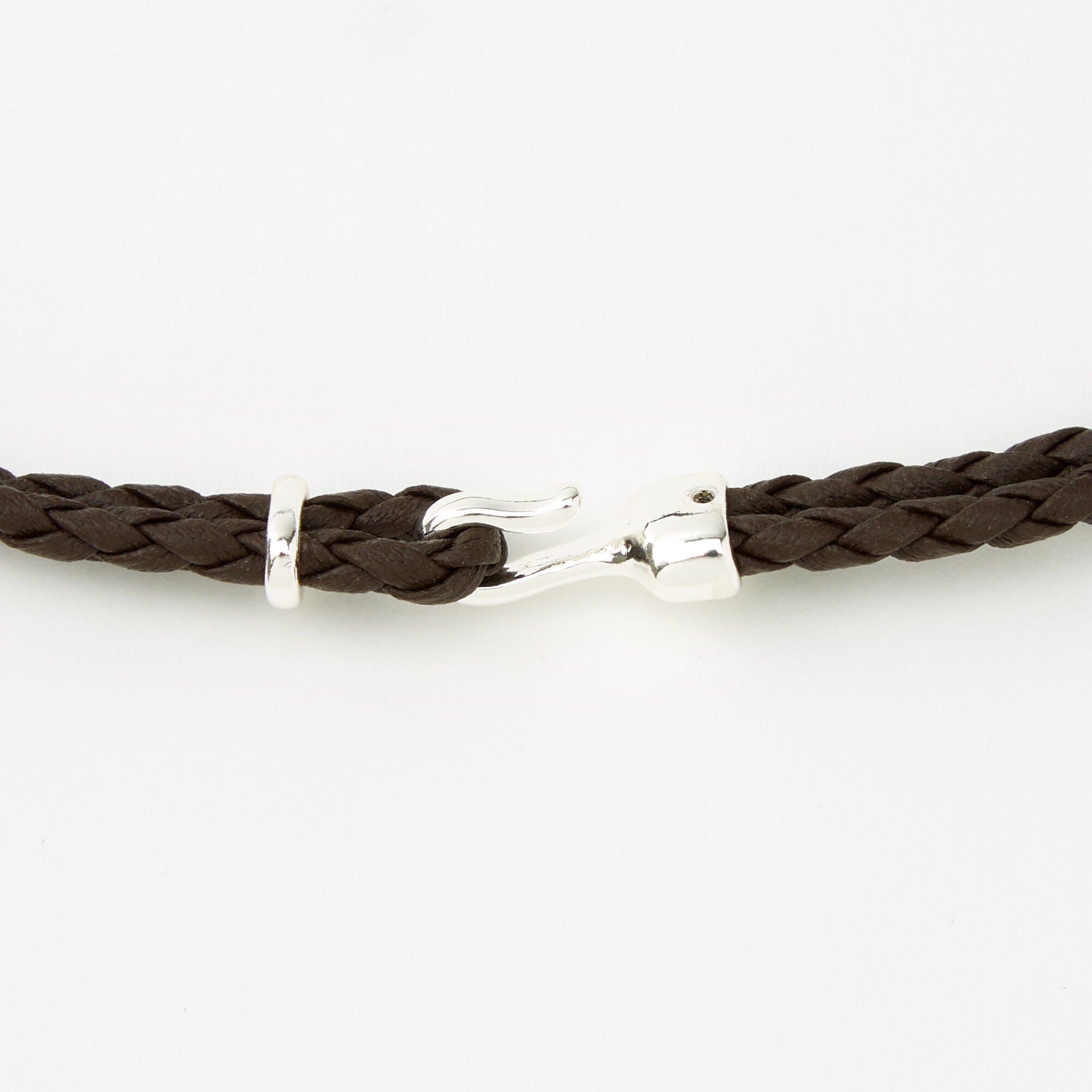 Brown Leather Look Braided Wrap Bracelet,