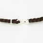 Brown Leather Look Braided Wrap Bracelet,