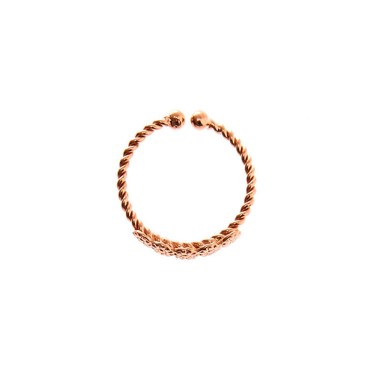 Sterling Silver Rose Gold Faux Twisted Nose Ring,