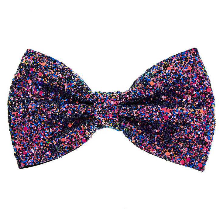 Glitter Galaxy Bow Hair Clip - Purple | Claire's
