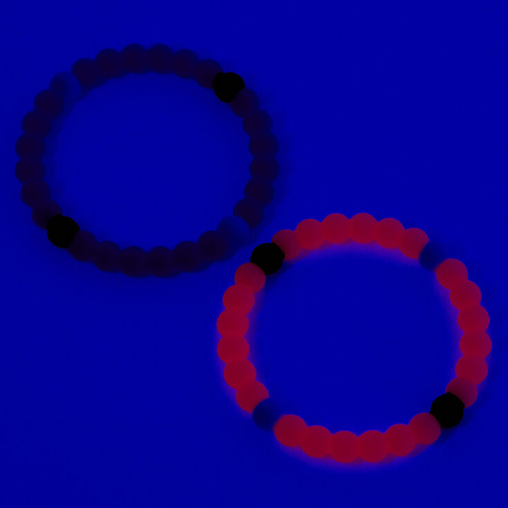 Purple Glow in the Dark Fortune Bracelets - 2 Pack