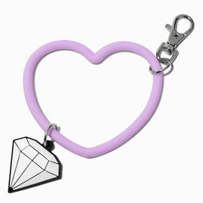 T H E M E x Claire&#39;s Purple Heart &amp; Diamond Keychain Clip,