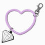 T H E M E x Claire&#39;s Purple Heart &amp; Diamond Keychain Clip,