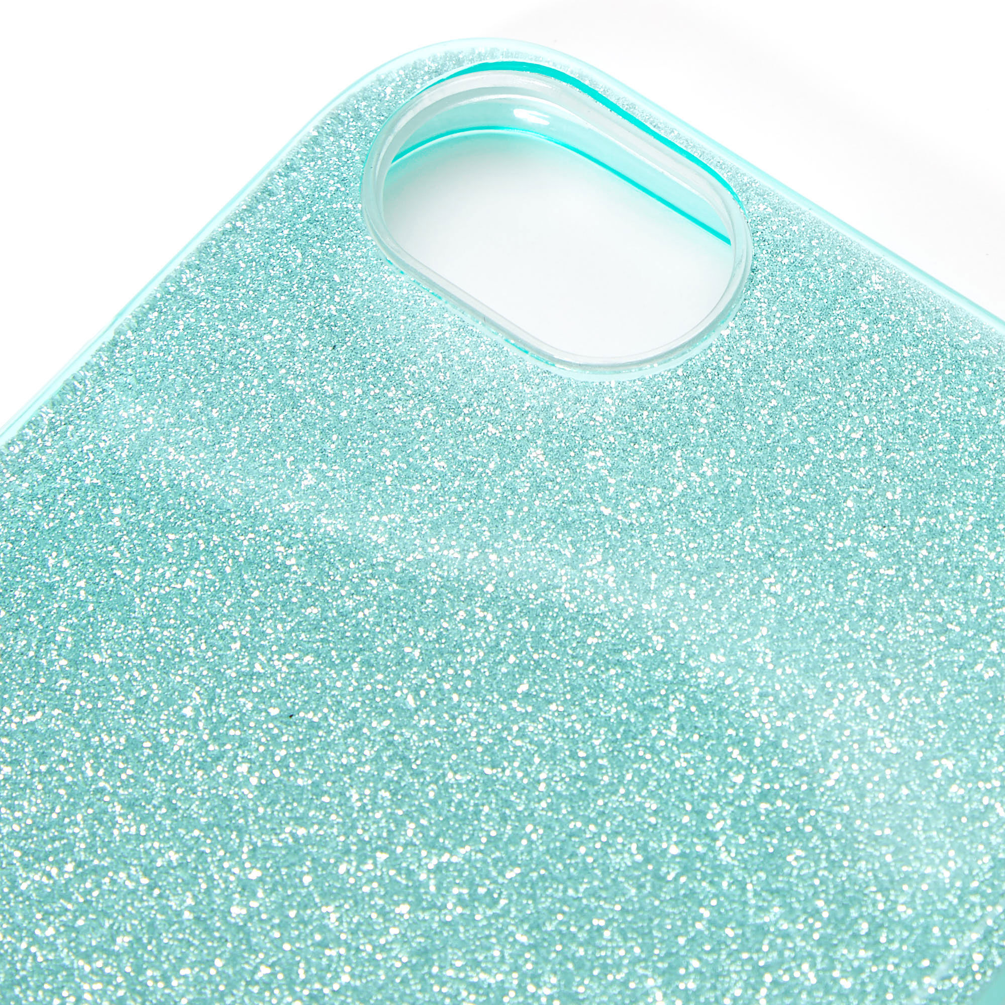Teal Glitter Protective Phone Case - Fits iPhone 6/7/8/SE,