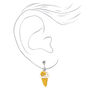 Chocolate Chip Cookie Dough Ice Cream 1&quot; Clip On Drop Earrings,