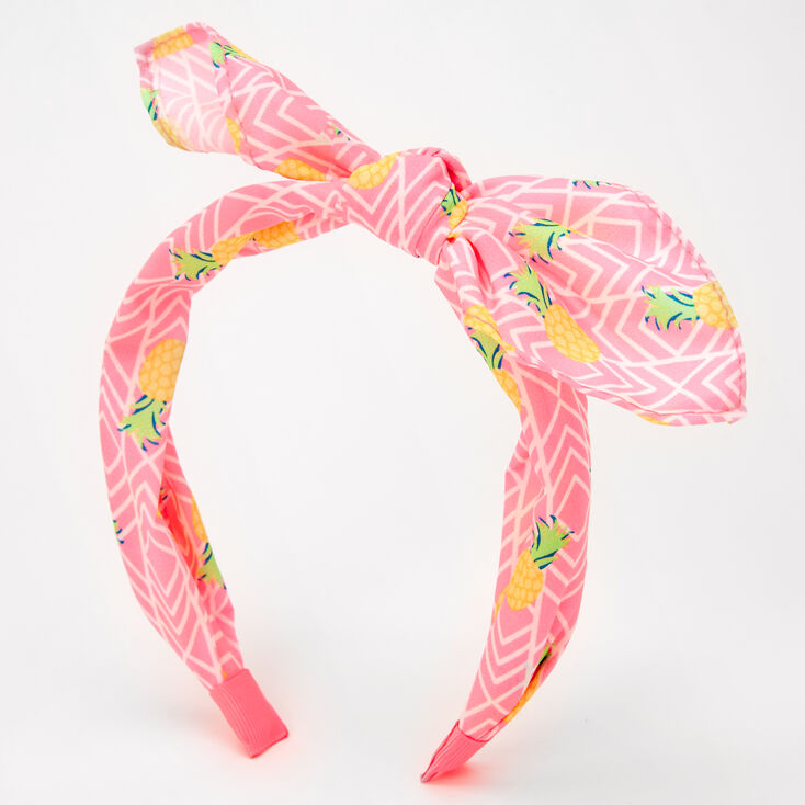 Pineapple Print Knotted Bow Headband,