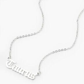 Silver Gothic Zodiac Pendant Necklace - Taurus,