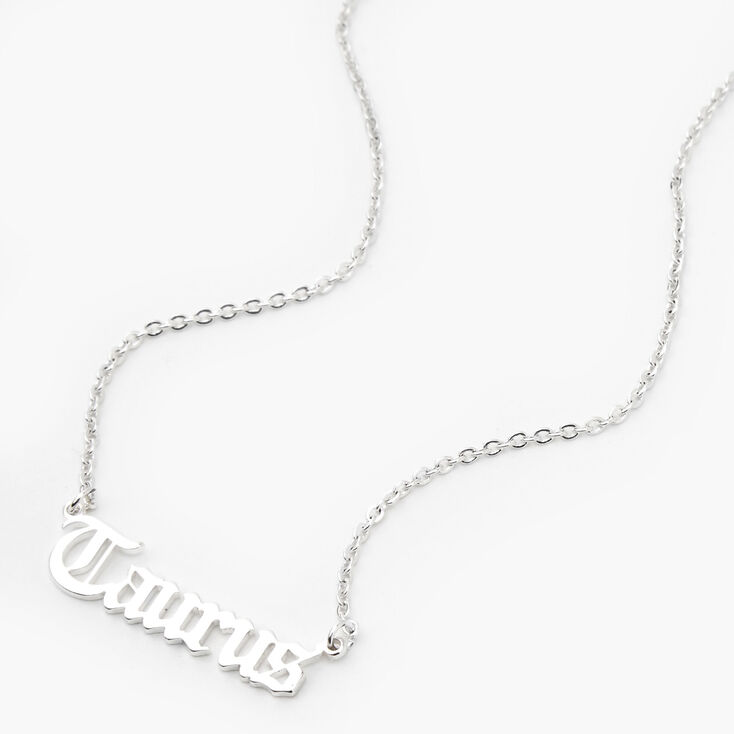 Silver Gothic Zodiac Pendant Necklace - Taurus,