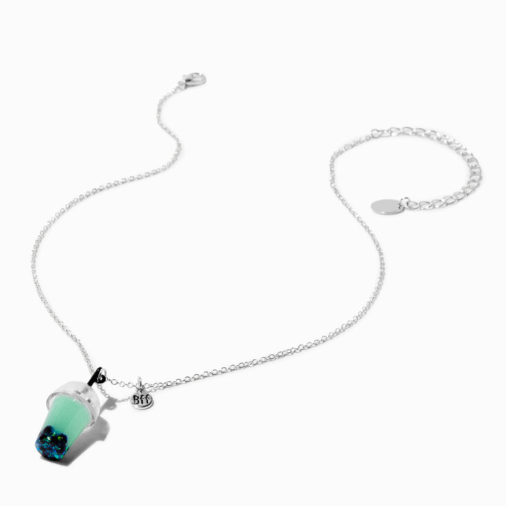 Best Friends Blue Kitty Bubble Tea Pendant Necklaces - 2 Pack,