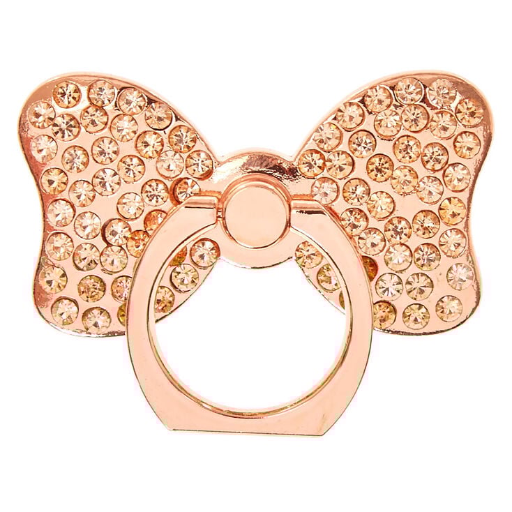 Rose Gold Stone Studded Bow Ring Stand Claire S