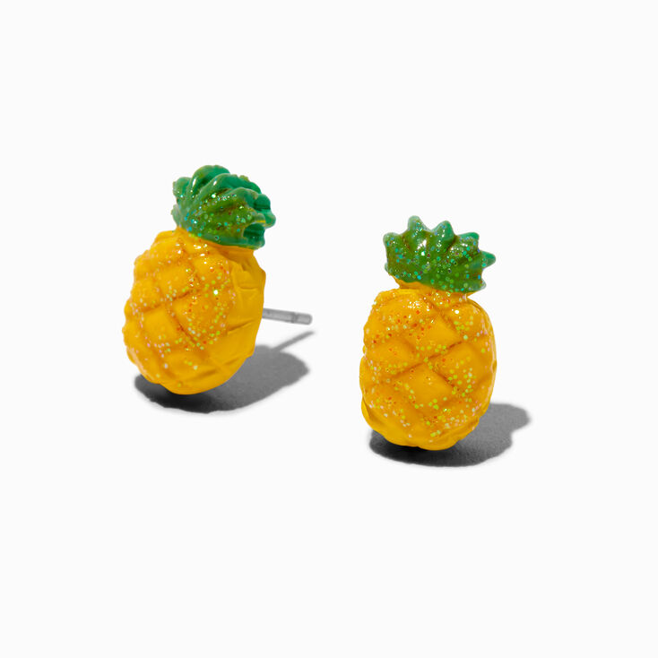Puffy Pineapple Stud Earrings,
