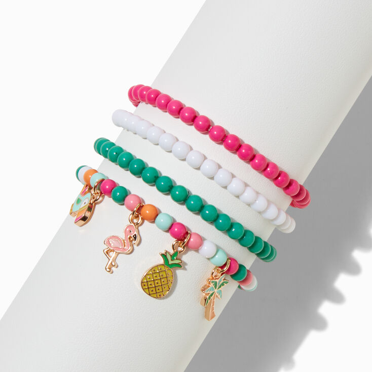 Bracelets &eacute;lastiques perl&eacute;s avec perles de rocaille vacances Claire&#39;s&nbsp;Club - Lot de 4,