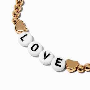 Bracelet &eacute;lastique perl&eacute; couleur dor&eacute;e &laquo;&nbsp;Lover&nbsp;&raquo;,