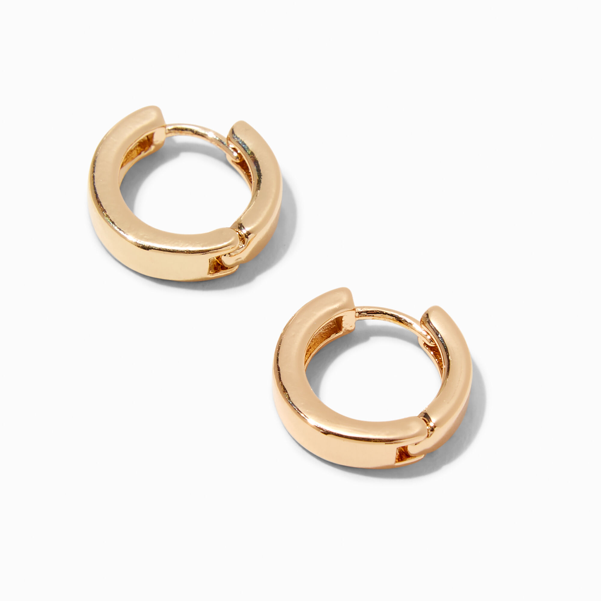 View Claires Tone 15MM Flat Huggie Hoop Earrings Gold information