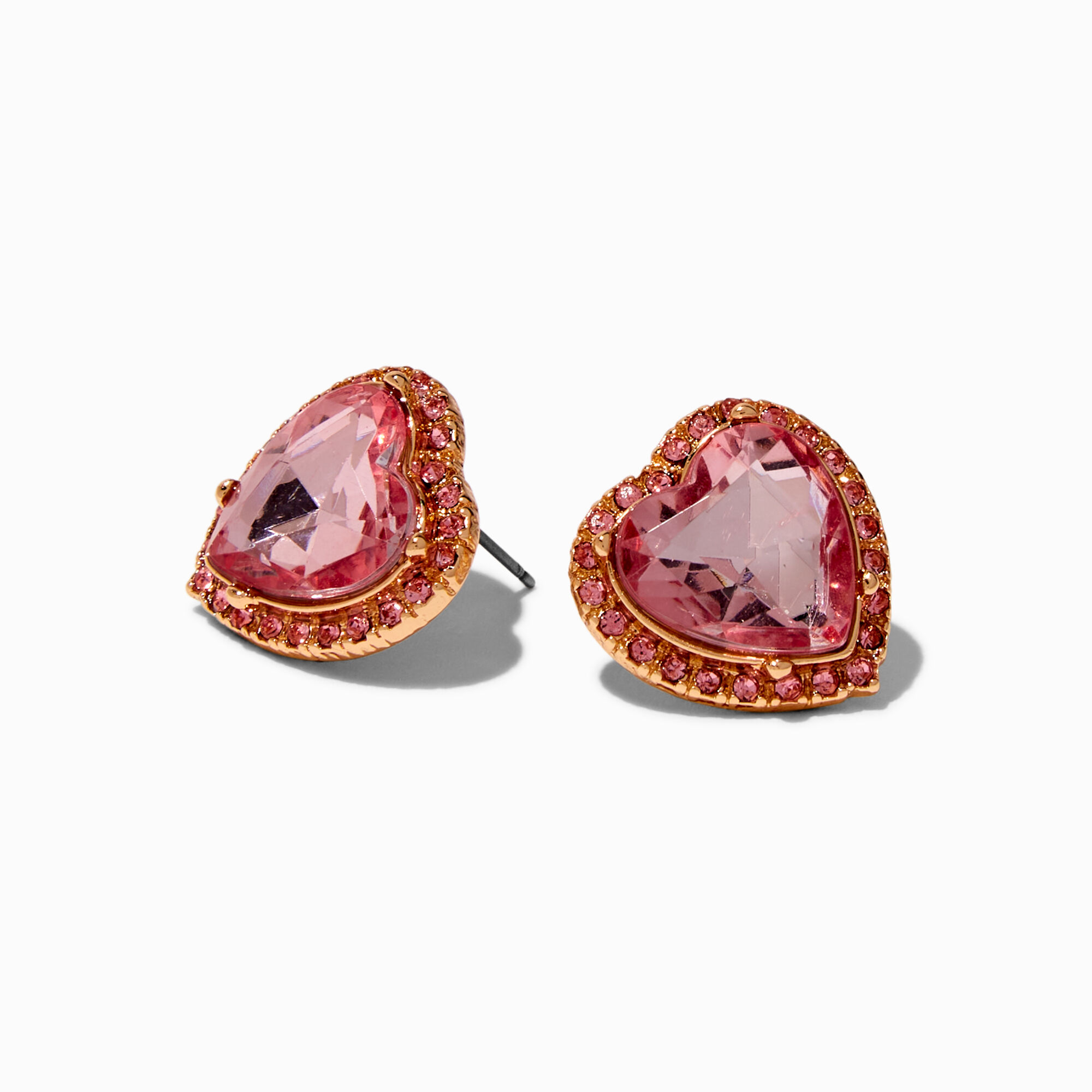 View Mean Girls X Claires Heart Stud Earrings Pink information
