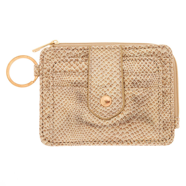 Claire's Porte-monnaie à imprimé peau de serpent couleur doré