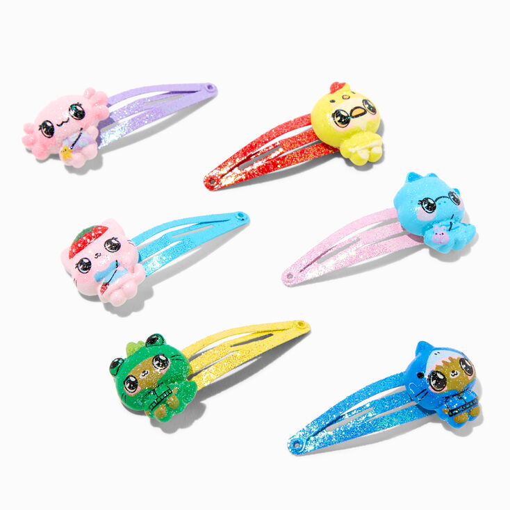 Claire&#39;s Club Glitter Dino Hair Snap Clips - 6 Pack,