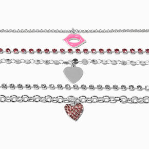 Mean Girls&trade; x Claire&#39;s Silver-tone Charm Bracelet Set - 5 Pack,