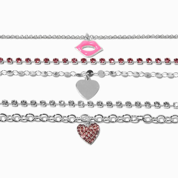 Mean Girls&trade; x Claire&#39;s Silver-tone Charm Bracelet Set - 5 Pack,