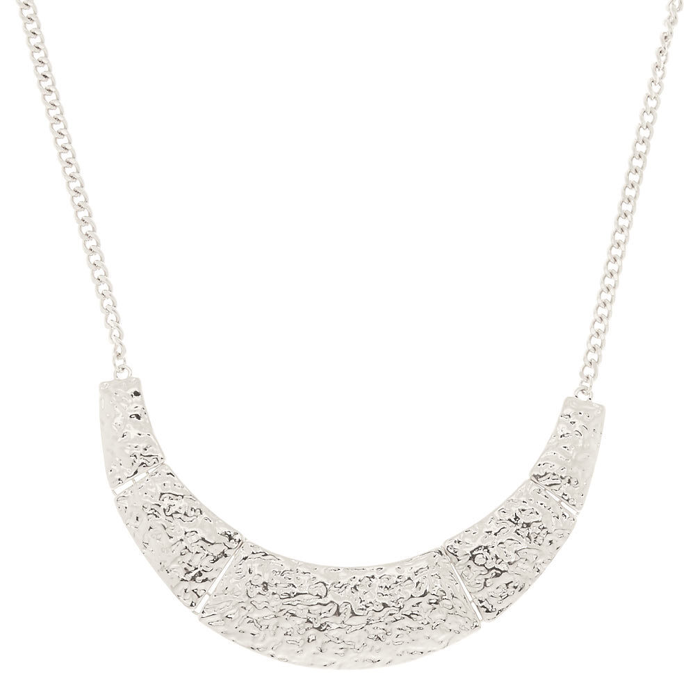 Silver Geometric Statement Necklace,
