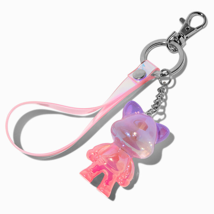 Porte-cl&eacute;s ours holographique,