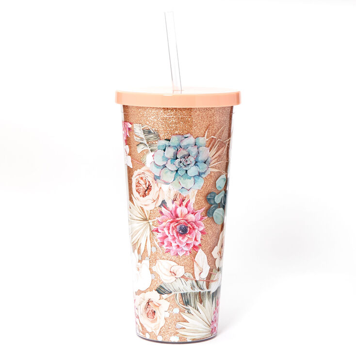 Claire's Gobelet floral à paillettes plantes succulentes - Couleur dorée