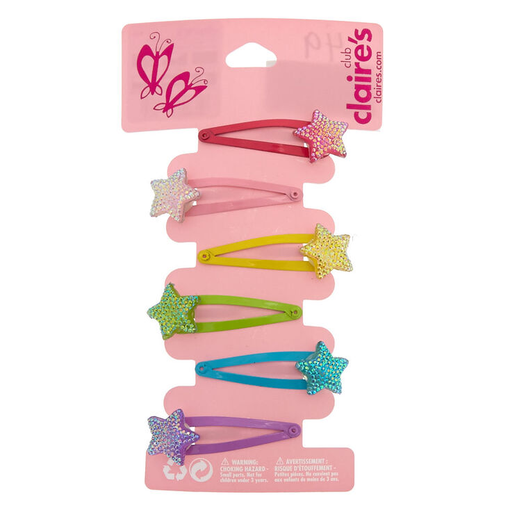 Claire&#39;s Club Star Snap Hair Clips - 6 Pack,