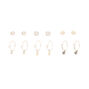 Silver Classic Crystal Pearl Mixed Earrings - 6 Pack,