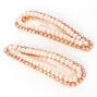 Rose Gold Rhinestone Pearl Snap Hair Clips - 2 Pack,