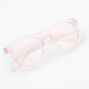 Claire&#39;s Club Solar Blue Light Reducing Retro Clear Lens Pink Frames,