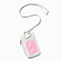 Porte-monnaie blanc iridescent avec cordon tour de cou,