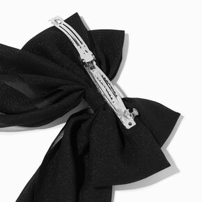 Black Long Tail Hair Bow Clip,