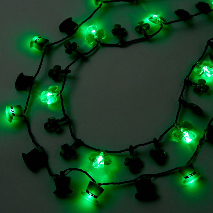 Shamrock Light-Up Necklaces - Green, 2 Pack,