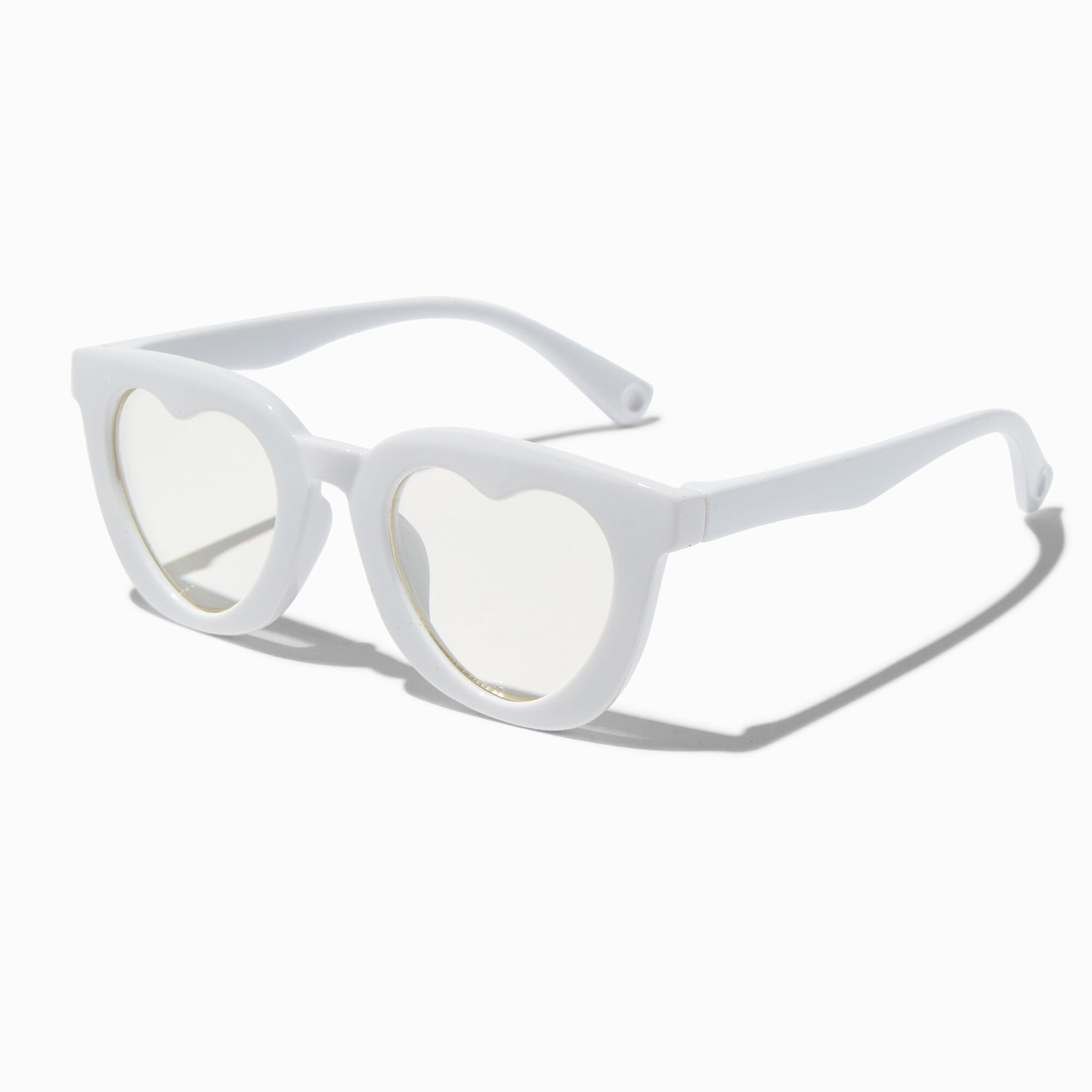 Lunettes à verres transparents cœur blanches Claire's Club,