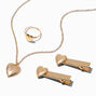 Claire&#39;s Club Gold Heart Pendant Jewelry Set - 4 Pack,