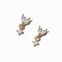 Gold-tone Cubic Zirconia Marquise Stud Earrings,