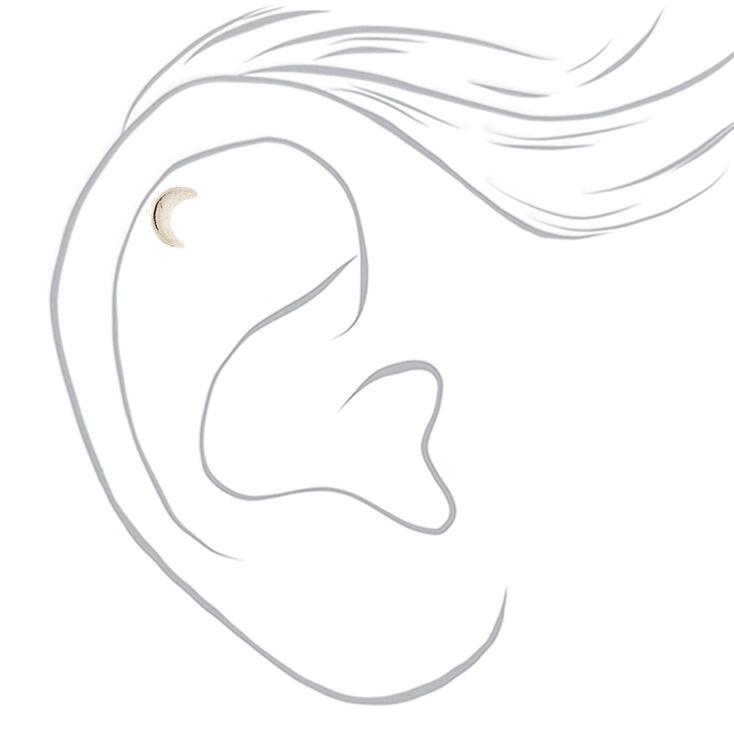 Clous d&#39;oreilles de cartilage c&eacute;lestes 1,2&nbsp;mm couleur argent&eacute;e - Lot de 3,