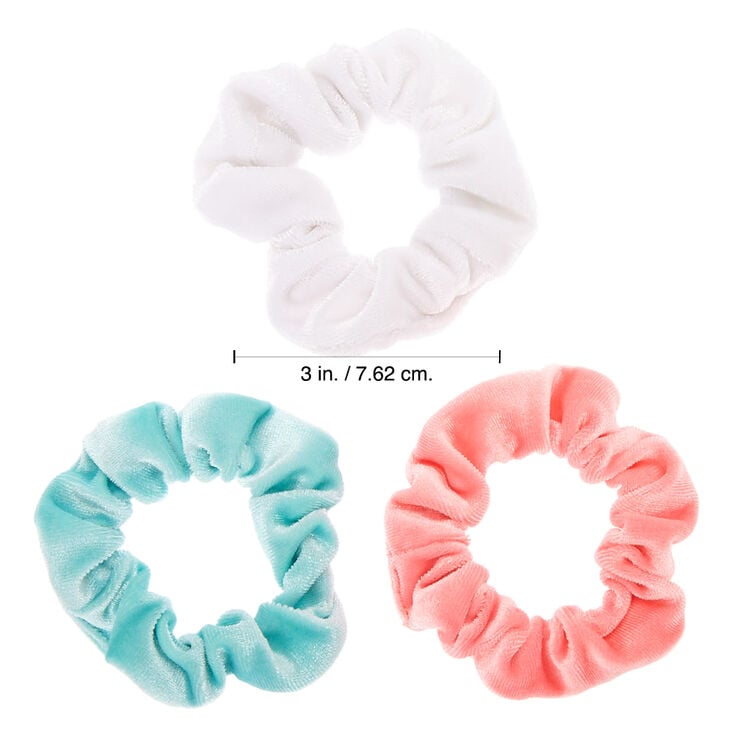 Claire&#39;s Club Small Pastel Velvet Hair Scrunchies - 3 Pack,