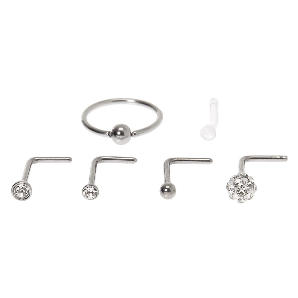 L shaped nose rings claire's top