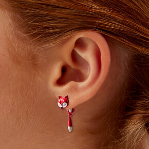 Boucles d&#39;oreilles devant derri&egrave;re renard rouge de petite taille,