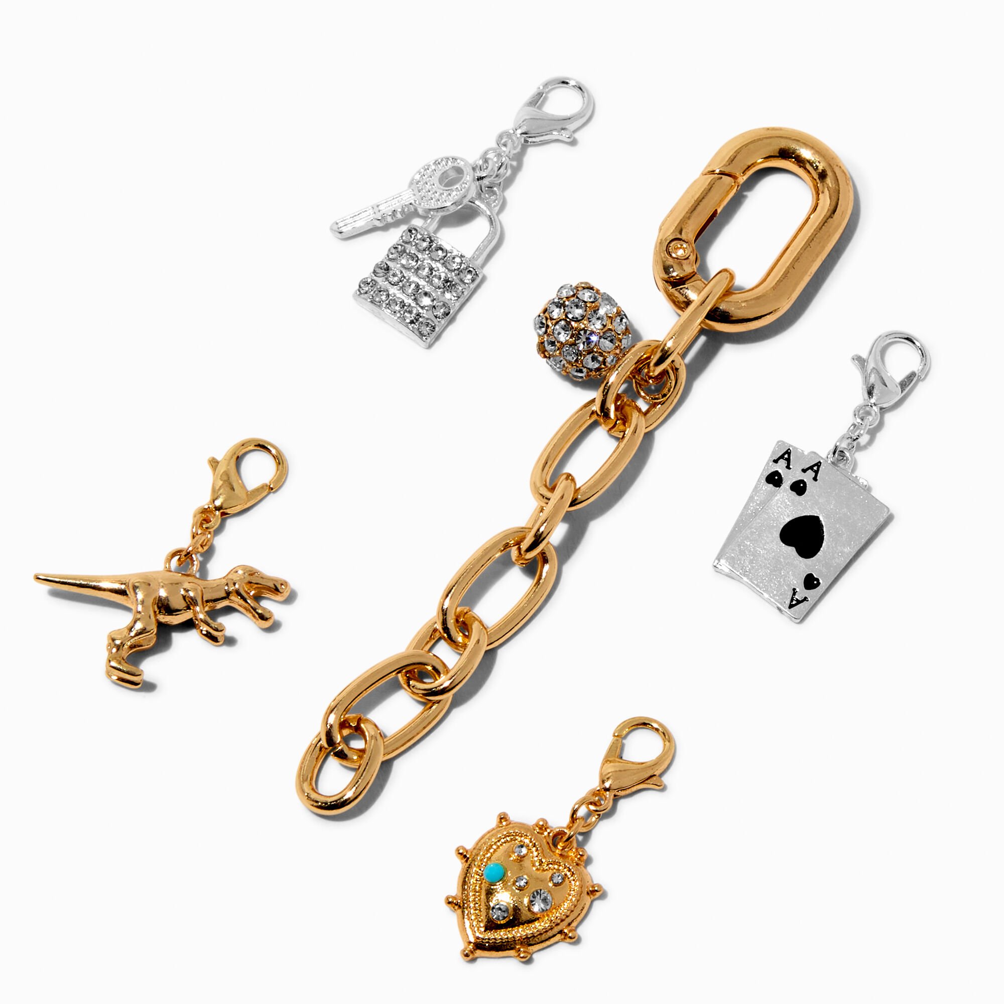 DIY Eclectic Gold-tone Bag Charm,