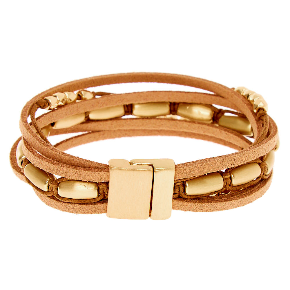 Gold Boho Chic Wrap Bracelet - Brown,