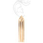 Gold-tone Herribone Chain Fringe Drop Earrings,