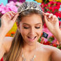 Diad&egrave;me de princesse motif glace avec perles d&#39;imitation couleur argent&eacute;,
