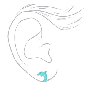 Seashell, Dolphin, &amp; Mermaid Stud Earrings - 3 Pack,