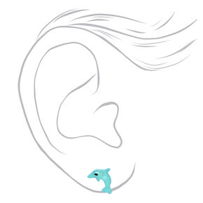 Seashell, Dolphin, &amp; Mermaid Stud Earrings &#40;3 Pack&#41;,