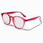 Lunettes &agrave; verres transparents r&eacute;tro rose vif avec r&eacute;duction de la lumi&egrave;re bleue,