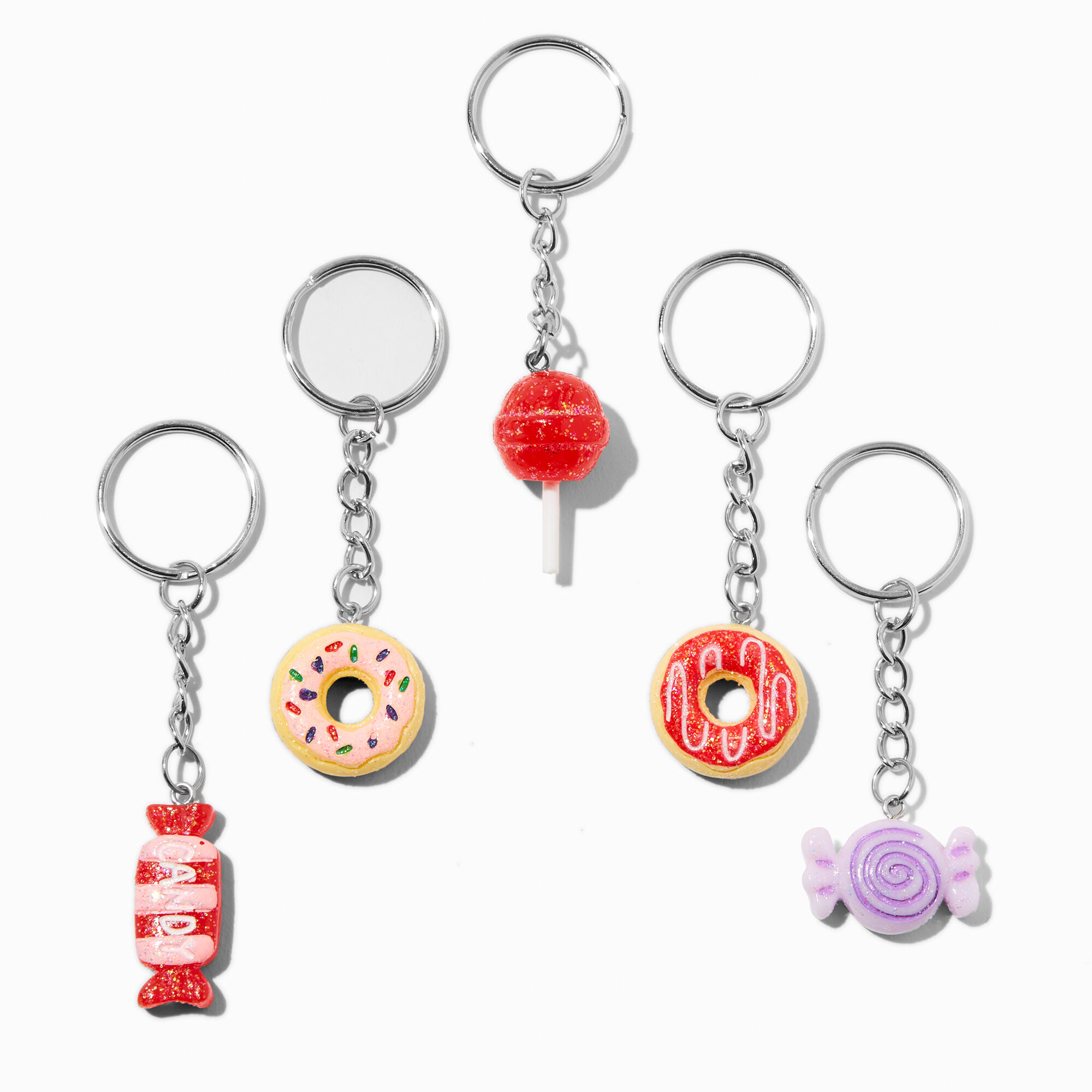 View Claires Best Friends Glitter Candy Keychains 5 Pack information