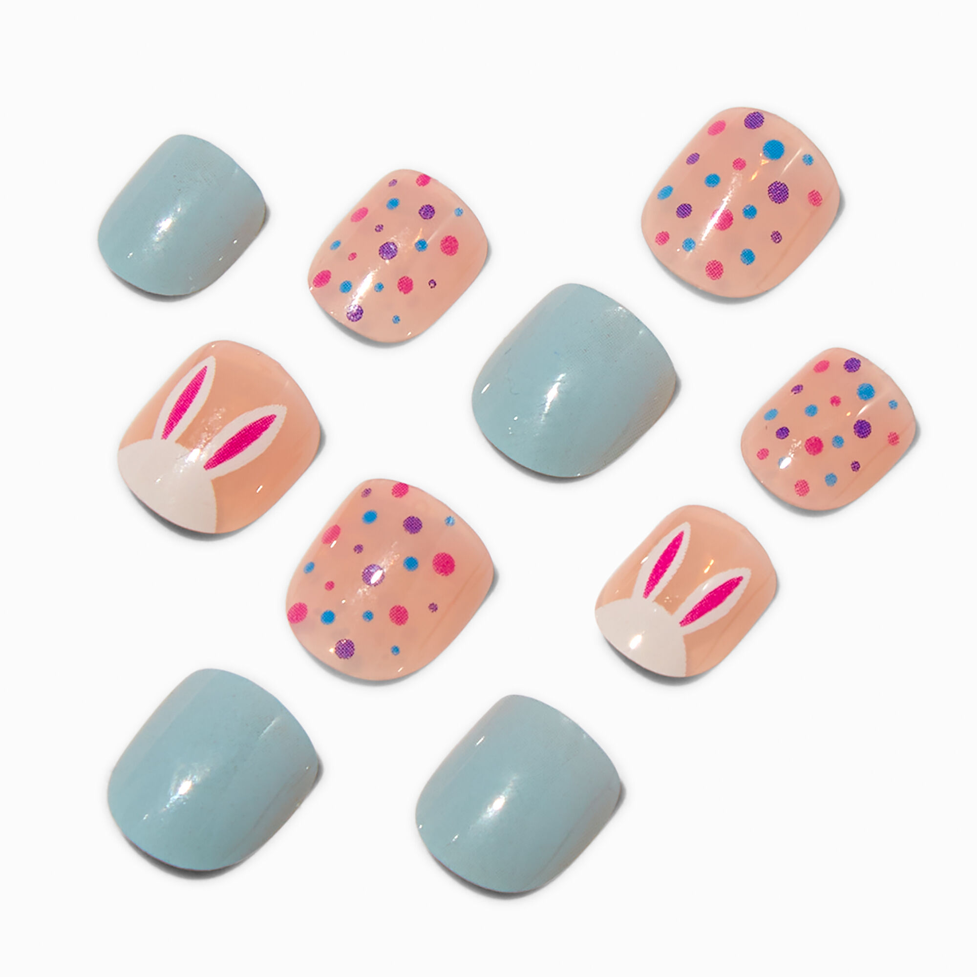Faux ongles vegan autocollants lapin Claire's Club - Lot de 10,