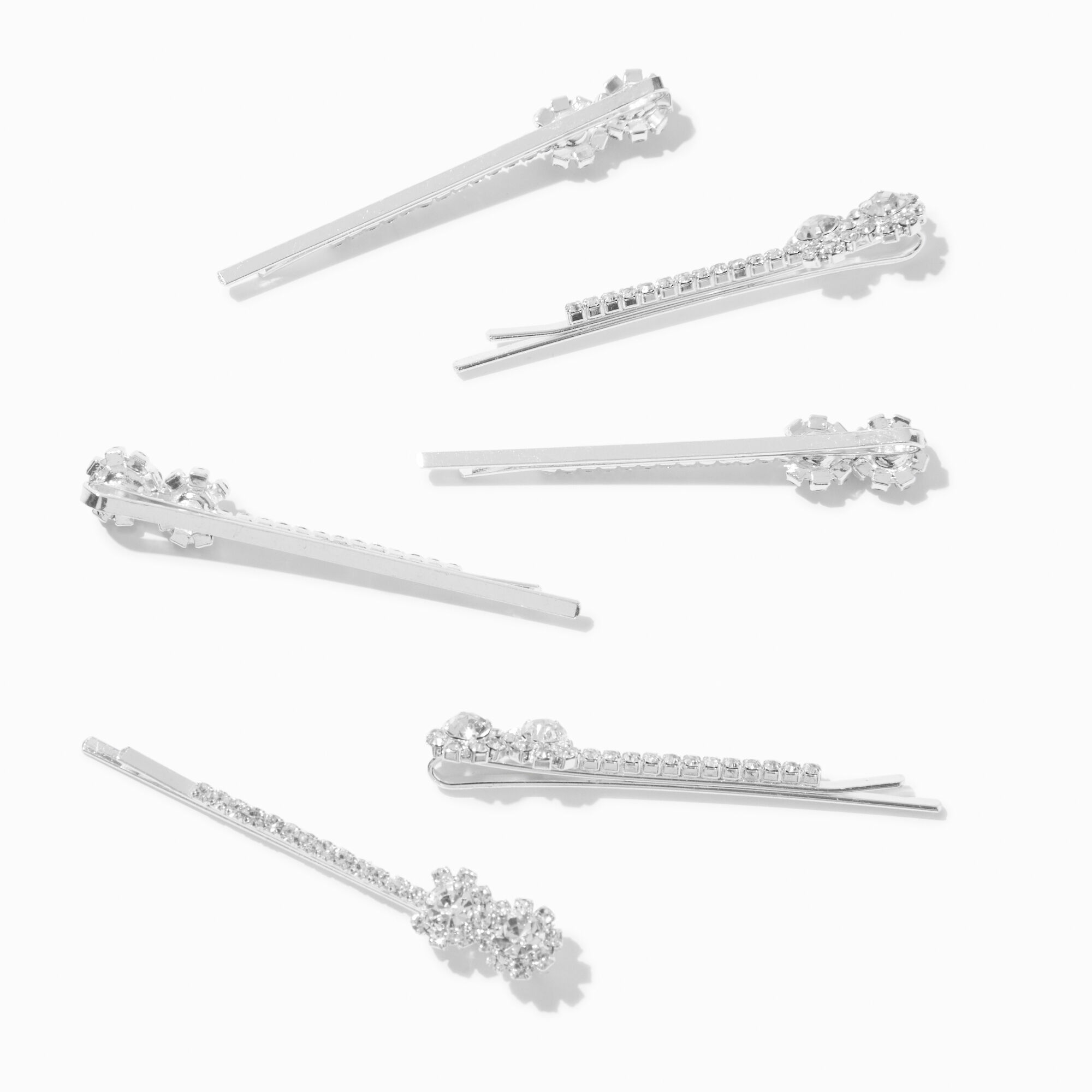Silver Halo Crystal Bobby Pins 6 Pack Claire s US